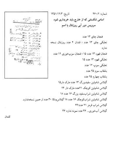 واردات نعلبکی تا شامپاین توسط دربار پهلوی