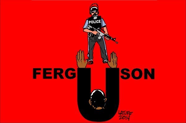 کارتون/ خشونت نژاد پرستانه پلیس آمریکا در شهر فرگوسن