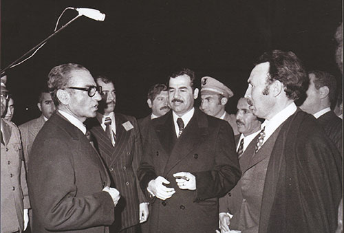 محمدرضاشاه در کنار صدام حسین