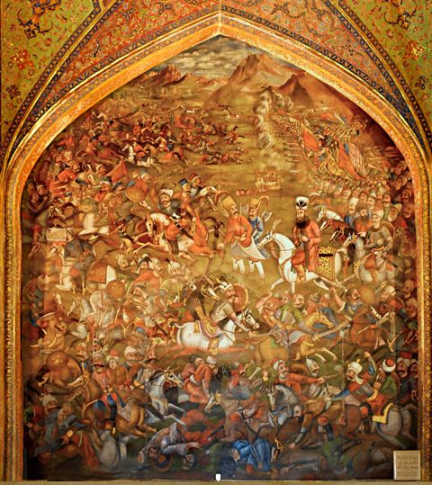 صحنه نبرد چالدران در کاخ چهل ستون اصفهان