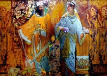نقاشی کورش،‌ پادشاه ایران  و همسرش