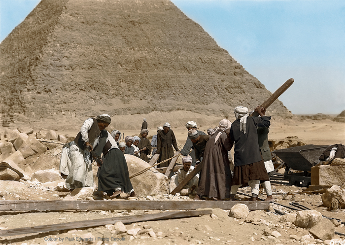 جابجایی سنگ چند تنی در مصر. سال 1907