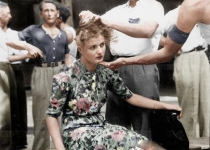 مجازات دختر هوادار نازی در "مونتلیمر" فرانسه. 1944