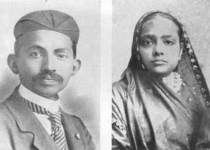 مهاتما گاندی و همسرش در جوانی/عکس