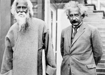 اینشتین در کنار شاعر هندی/عکس