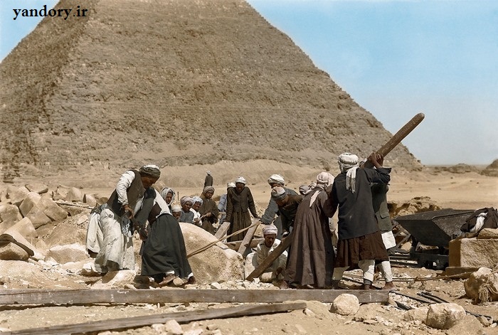 جابجایی سنگ چند تنی در مصر. سال 1907