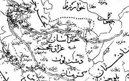 نقشه سرحدات ایران در زمان قاجاریه