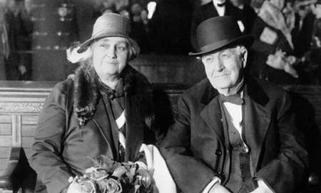 تصویری از ادیسون و همسرش مینا میلر ادیسون