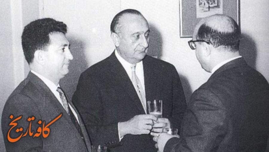 یعقوب نیمرودی به همراه نعمت الله نصیری رئیس ساواک و مئیر عزری سفیر اسرائیل در ایران