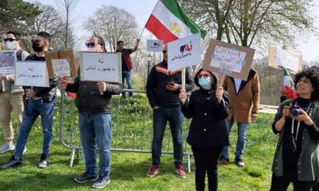 از چپ:رضا پهلوی، یاسمین اعتماد امینی، احمدعلی مسعودانصاری
